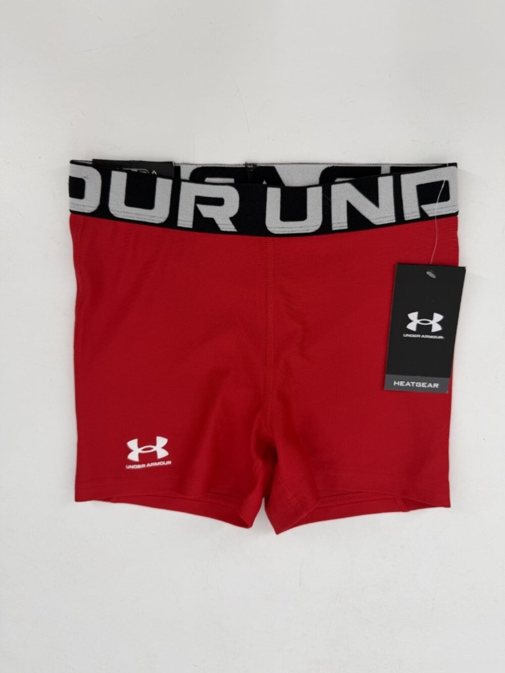 Under Armour HeatGear Authentics Red Shorty Shorts 1383629 XS